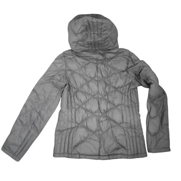 Michael Kors Packable Down Puffer Jacket – Lightweight Hooded Coat, Gray, Size M - Picture 2 of 11